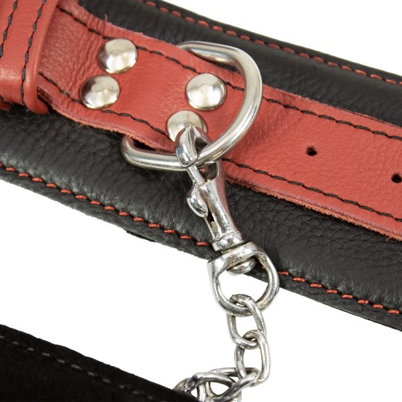 Genuine Cowhide Leather Handcuffs Adjustable Wrist Cuffs BDSM Toys for Couples - Picture 8 of 11